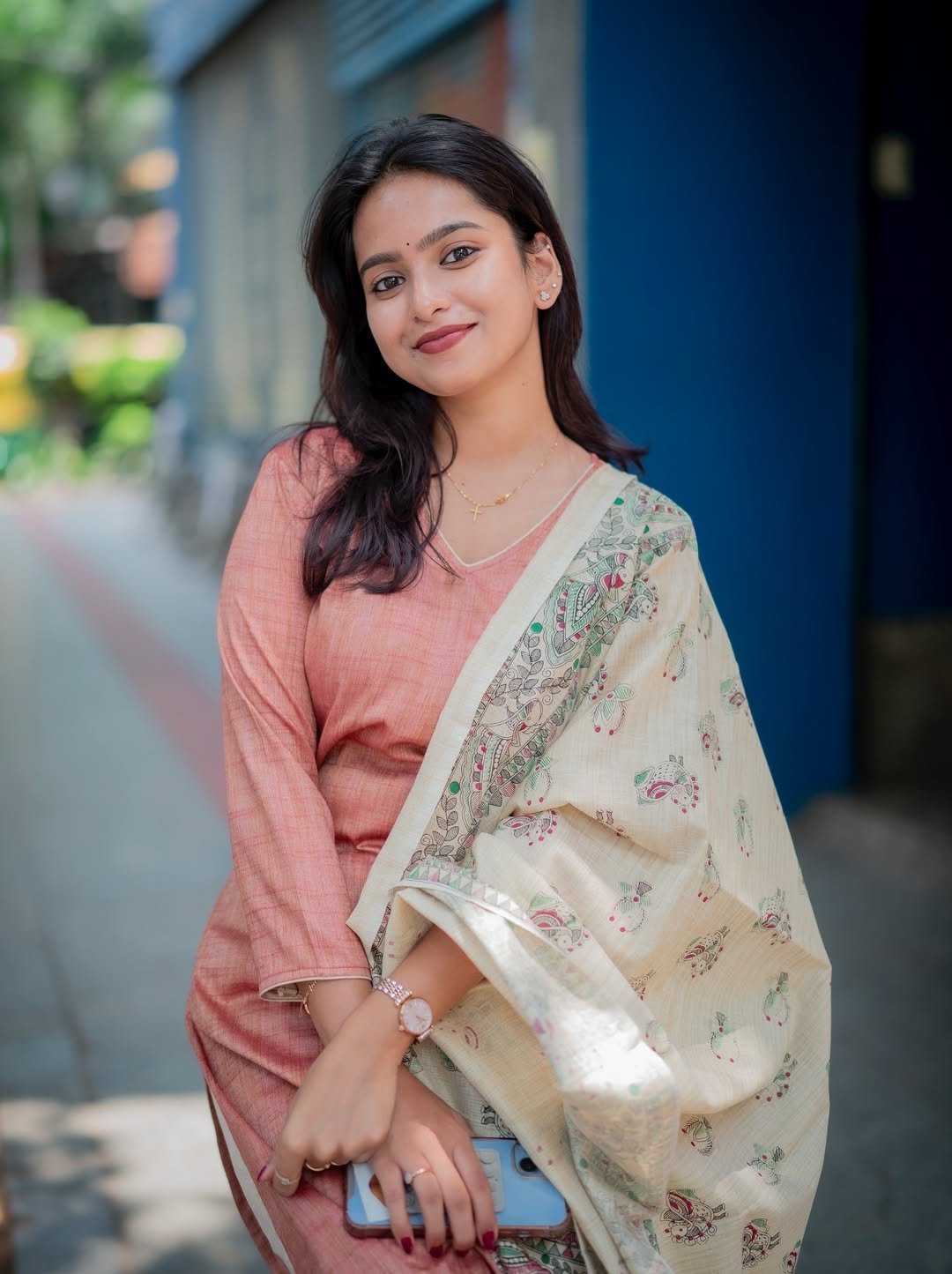 South Cotton Kurti Set with Khadi Silk Dupatta